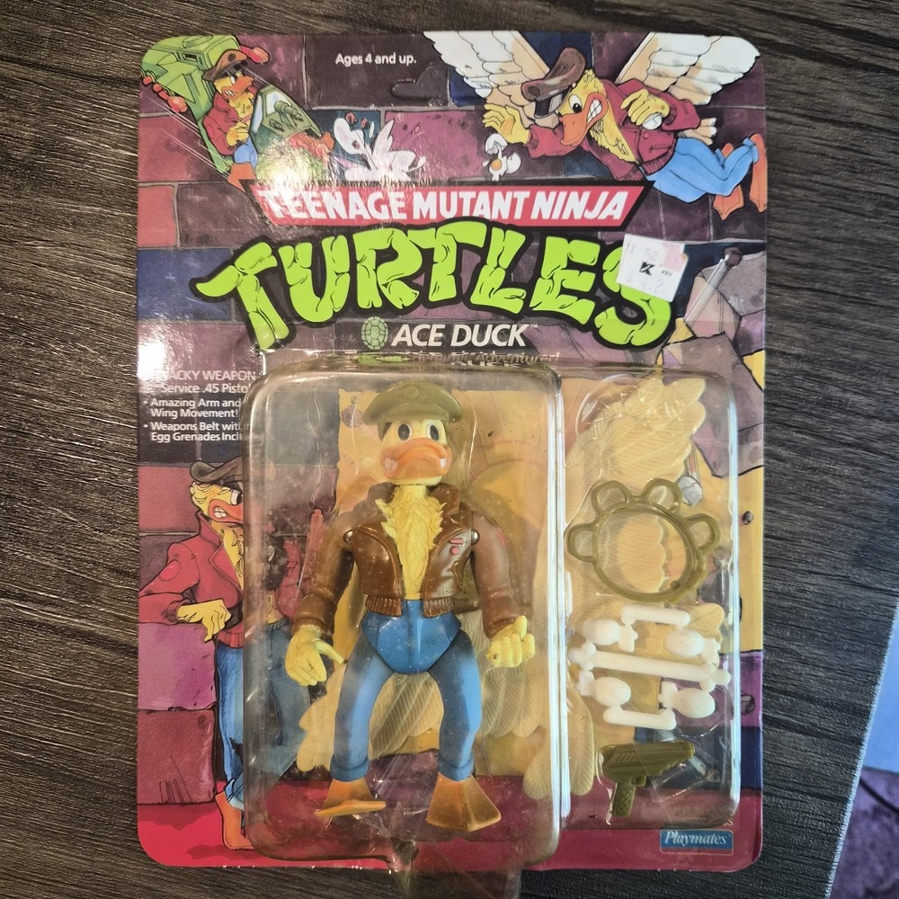 Vintage 1989 TMNT Ace Duck Factory Sealed Action Figure Playmates 5055 MOC...